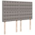 Cama box spring con colchón tela gris taupe 140x190