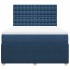 Cama box spring con colchón tela azul 140x190