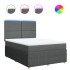 Cama box spring con colchón tela gris oscuro 140x200