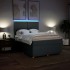 Cama box spring con colchón tela gris oscuro 140x200