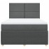 Cama box spring con colchón tela gris oscuro 140x200