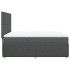 Cama box spring con colchón tela gris oscuro 140x200