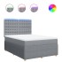 Cama box spring con colchón tela gris claro 140x190