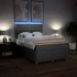 Cama box spring con colchón tela gris claro 140x190