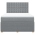 Cama box spring con colchón tela gris claro 140x190