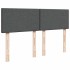 Cama box spring con colchón tela gris oscuro 140x190