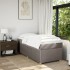Cama box spring con colchón tela gris taupe 80x200