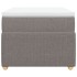 Cama box spring con colchón tela gris taupe 80x200