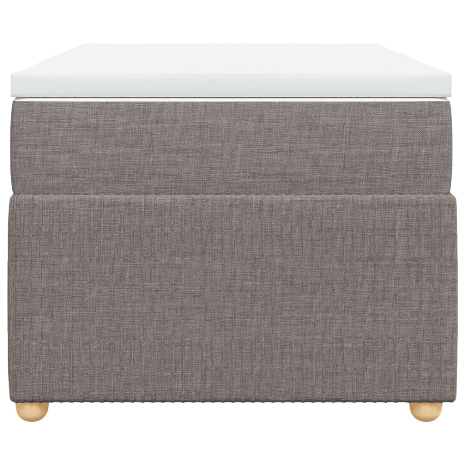 Cama box spring con colchón tela gris taupe 80x200