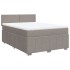 Cama box spring con colchón tela gris taupe 140x190