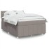 Cama box spring con colchón tela gris taupe 140x190