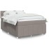 Cama box spring con colchón tela gris taupe 140x190