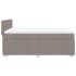 Cama box spring con colchón tela gris taupe 140x190