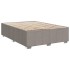 Cama box spring con colchón tela gris taupe 140x190