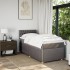 Cama box spring con colchón tela gris taupe 80x200