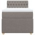 Cama box spring con colchón tela gris taupe 80x200