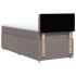 Cama box spring con colchón tela gris taupe 80x200
