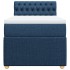 Cama box spring con colchón tela azul 80x200
