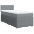 Cama box spring con colchón tela gris claro 90x200