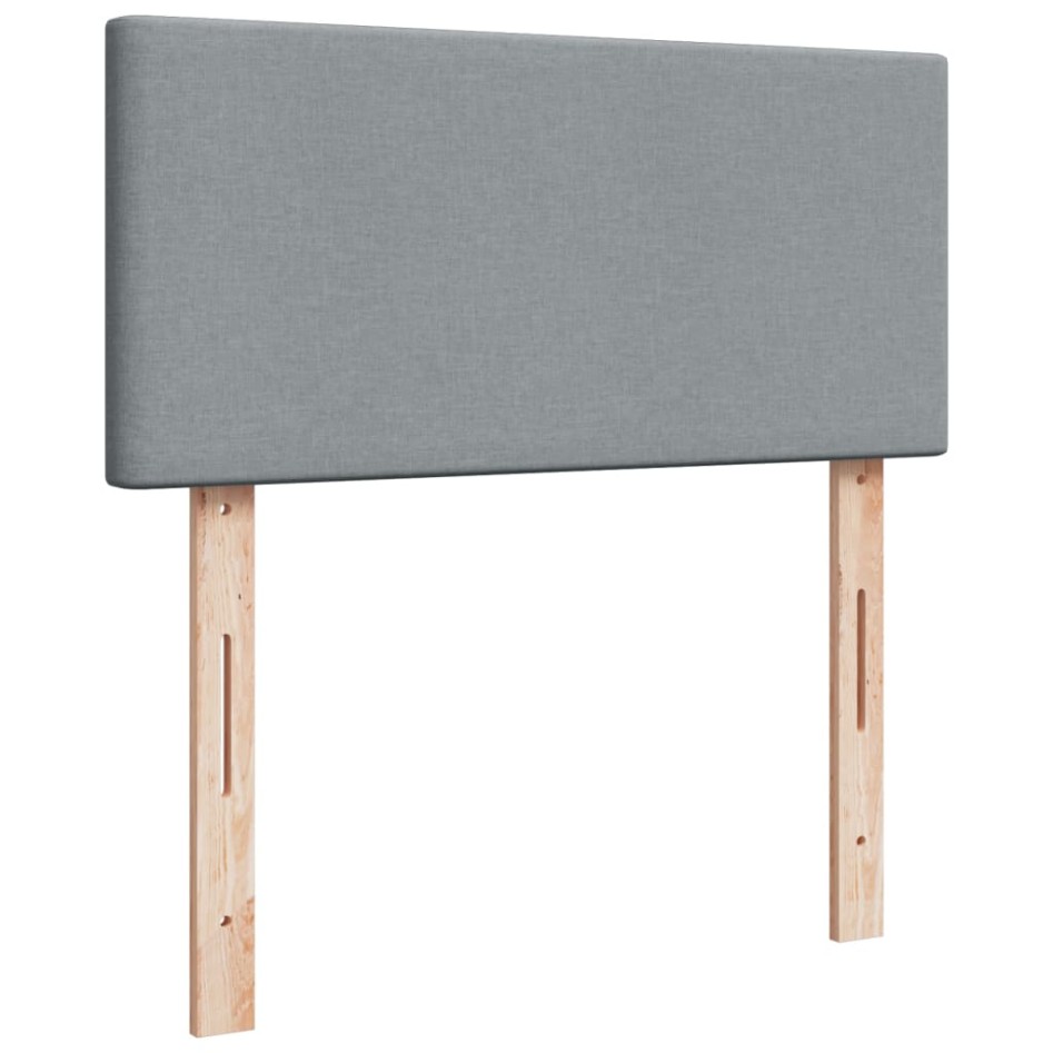 Cama box spring con colchón tela gris claro 90x200