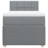 Cama box spring con colchón tela gris claro 90x200