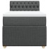 Cama box spring con colchón tela gris oscuro 90x200