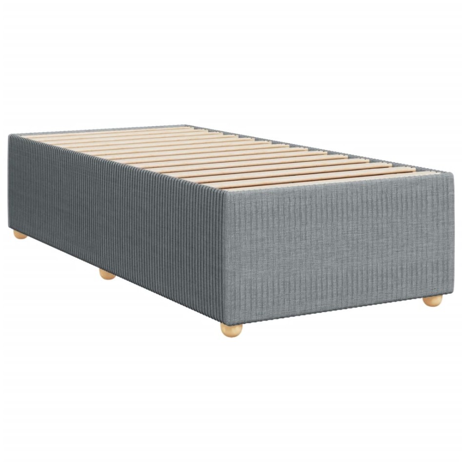 Cama box spring con colchón tela gris claro 90x200