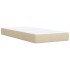 Cama box spring con colchón tela color crema 90x200