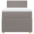 Cama box spring con colchón tela gris taupe 100x200