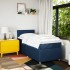 Cama box spring con colchón tela azul 100x200