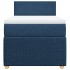 Cama box spring con colchón tela azul 100x200