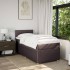 Cama box spring con colchón tela marrón oscuro 100x200