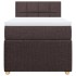 Cama box spring con colchón tela marrón oscuro 100x200
