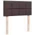 Cama box spring con colchón tela marrón oscuro 100x200
