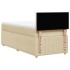 Cama box spring con colchón tela color crema 100x200