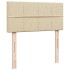 Cama box spring con colchón tela color crema 100x200