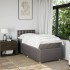 Cama box spring con colchón tela gris taupe 100x200