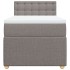 Cama box spring con colchón tela gris taupe 100x200