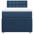Cama box spring con colchón tela azul 100x200
