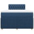 Cama box spring con colchón tela azul 120x190