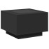 Mesa de centro con luz LED madera ingeniería negra 60x60x40