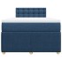 Cama box spring con colchón tela azul 120x190
