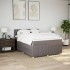 Cama box spring con colchón tela gris taupe 140x190