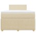 Cama box spring con colchón tela color crema 120x190
