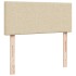 Cama box spring con colchón tela color crema 120x190