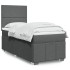 Cama box spring con colchón tela gris oscuro 100x200
