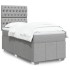 Cama box spring con colchón tela gris claro 100x200