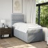 Cama box spring con colchón tela gris claro 100x200