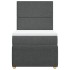 Cama box spring con colchón tela gris oscuro 90x200