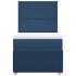 Cama box spring con colchón tela azul 90x200